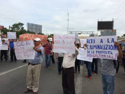 Una protesta en Oaxaca.