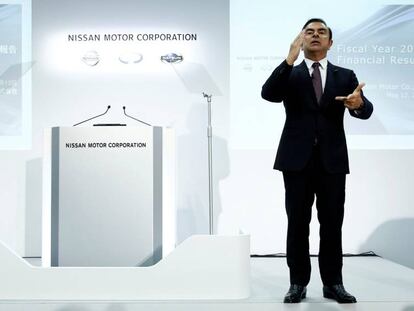 El presidente de Nissan, Carlos Ghosn, este jueves.