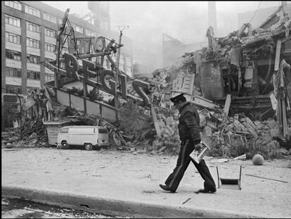 El Hotel Regis, que colapsó en el terremoto de 1985 en Ciudad de México.