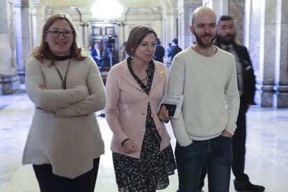 La presidenta del Parlament en funcions , actualment diputada per ERC Carme Forcadell, aquest dimecres al Parlament. 