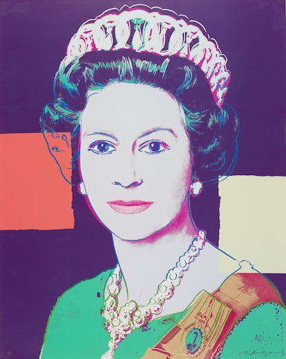 Obra de Andy Warhol sobre la reina Isabel II, de 1985.