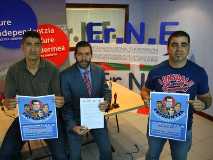 Representantes de Erne en la rueda de prensa que han ofrecido en Bilbao.