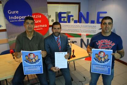 Representantes de Erne en la rueda de prensa que han ofrecido en Bilbao.