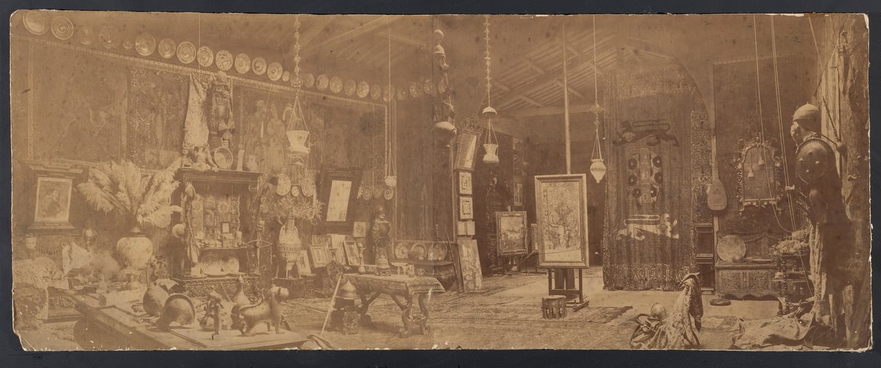 'Estudio de Mariano Fortuny en Roma' (hacia 1871). Autoría desconocida.