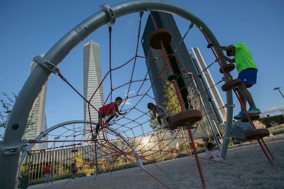 El Parque Caleido, al Norte del Paseo de la Castellana, este martes por la tarde.