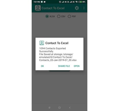 Esta app exporta fácilmente todos los contactos a un archivo para Excel
