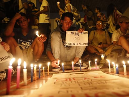 Manifestación el pasado martes en el homenaje a Dilan Cruz, en la ciudad de Cali. 