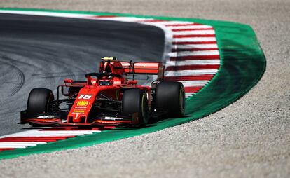 Charles Leclerc durante la clasificación del GP de Austria.