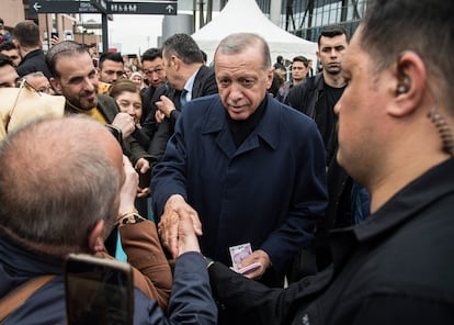 El presidente turco, Recep Tayyip Erdogan, en la inauguración de Istanbul Modern a finales de mayo, una semana antes de ganar las elecciones.