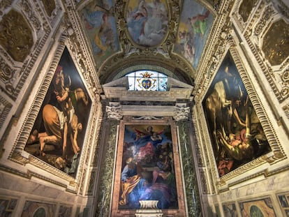 La iglesia Santa Maria del Popolo de Roma, donde se encuentran obras de Caravaggio.