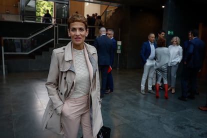 La presidenta de Navarra, María Chivite, este jueves.