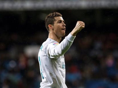 Cristiano celebra su gol al Getafe.