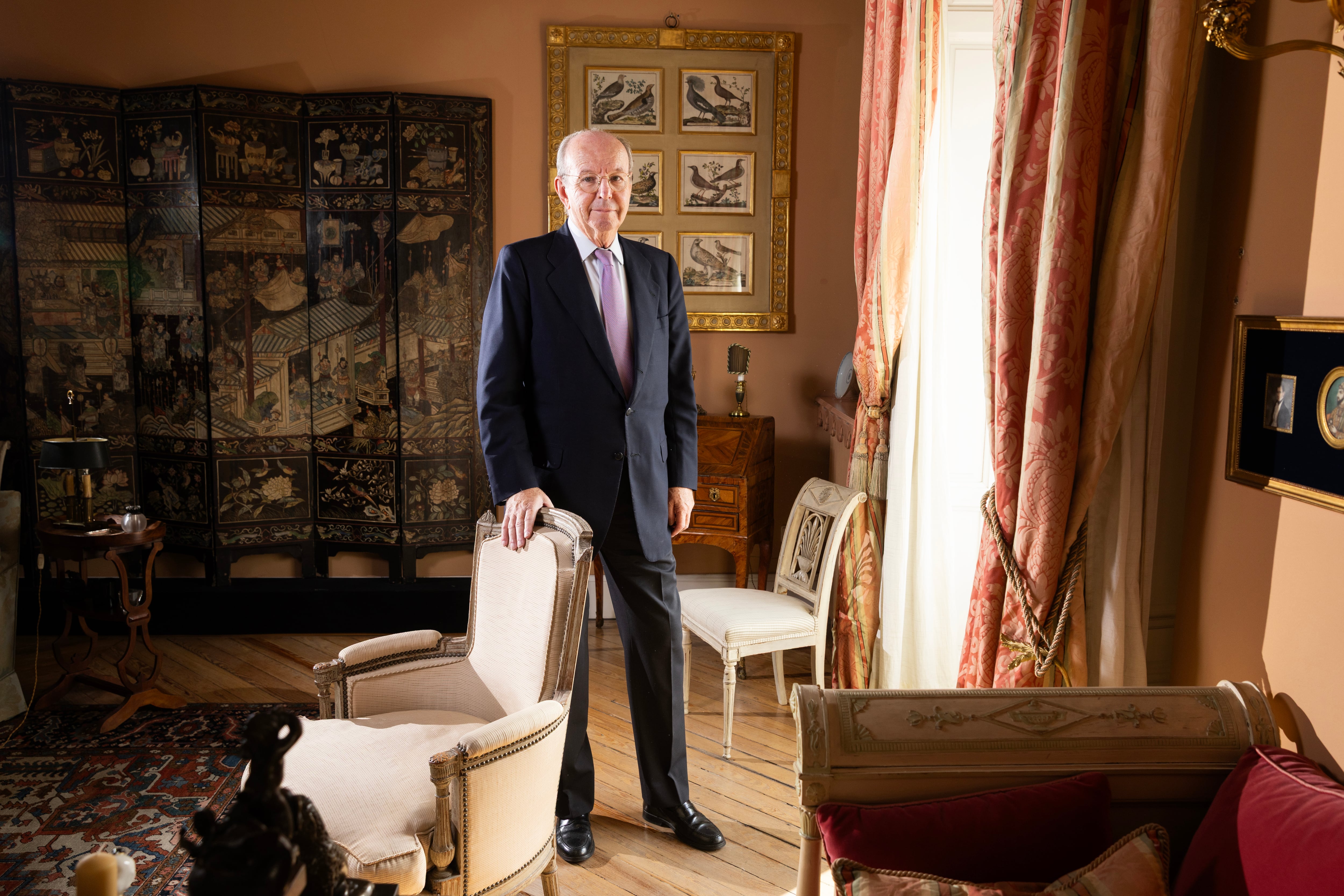 Rafael Spottorno, exjefe de la Casa del Rey, fotografiado en su casa de Madrid. 