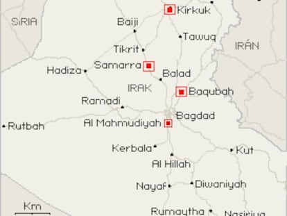 Localización de los atentados en IRAK