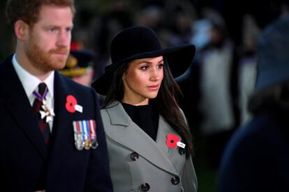 Harry e Meghan assistem à missa de comemoração do Dia de Anzac, em Londres.