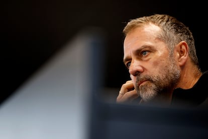 Hansi Flick, durante la rueda de prensa previa al partido entre el Barcelona y el Rayo.