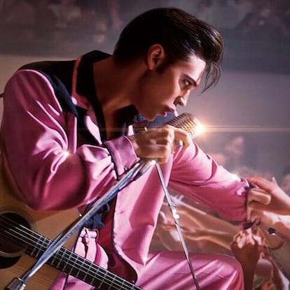 Austin Butler, caracterizado como Elvis Presley en la película de Baz Luhrmann.