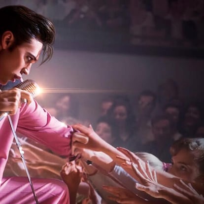 Austin Butler, caracterizado como Elvis Presley en la película de Baz Luhrmann.