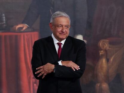Andrés Manuel López Obrador durante el tercer informe presidencial, este miércoles.