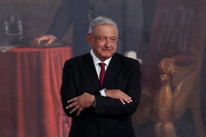 Andrés Manuel López Obrador durante el tercer informe presidencial, este miércoles.