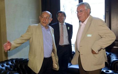 Fèlix Millet (esquerra) i Jordi Montull, els M&m segons Jordi Panyella, als jutjats de Barcelona