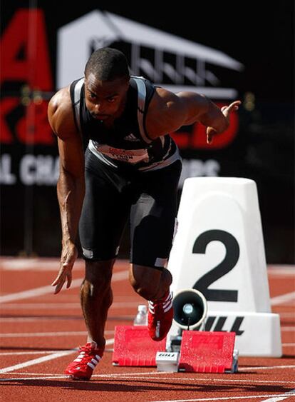 Tyson Gay durante la prueba.