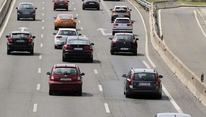 Tráfico en la A-6, carretera de A Coruña, a la salida de Madrid