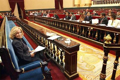 La ministra de Sanidad, Elena Salgado, durante su comparecencia ayer en el Senado.