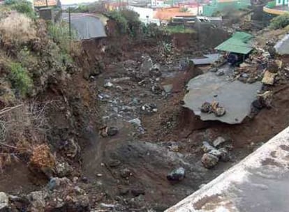 Una de las zonas arrasadas por el agua y el lodo en la isla de El Hierro.