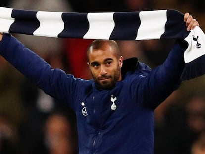 Lucas Moura, apresentado como novo jogador do Tottenham, uma das transferências do último dia da janela.