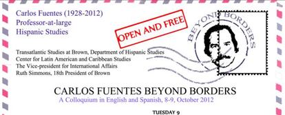 Programa del homenaje a Carlos Fuents en la Universidad de Brown.