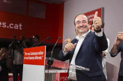 Miquel Iceta celebra els resultats del PSC