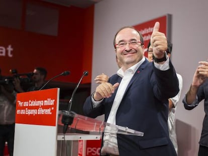Miquel Iceta celebra els resultats del PSC