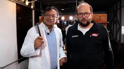 Gustavo Petro junto al periodista Daniel Samper Ospina