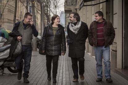 Xavier Dom&egrave;nech, Ada Colau, Raimundo Viejo y Quim Arrufat.