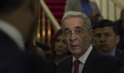 Álvaro Uribe, en el Congreso de Colombia. 