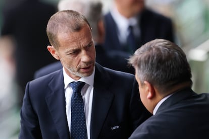 Aleksander Ceferin, Presidente de La UEFA, antes del comienzo de la final.