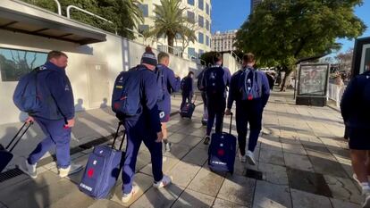 La selección de rugby de Francia en Buenos Aires, el 9 de julio 2024.