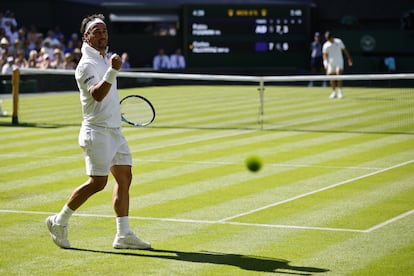 Fognini celebra un punto.