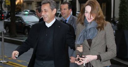 Nicolas Sarkozy y Carla Bruni.