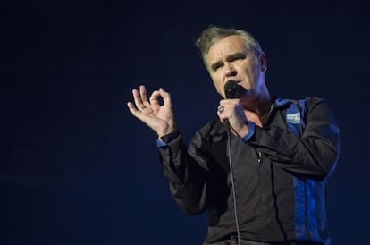 Morrissey durante su actuación en el Sant Jordi Club