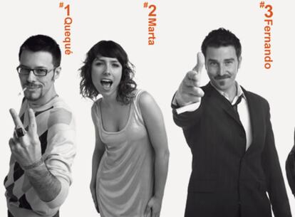 El equipo de 'Noche Hache', inmerso en el cartel de la película 'Trainspotting'.