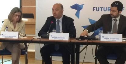 El comisario Pierre Moscovici, en Madrid.