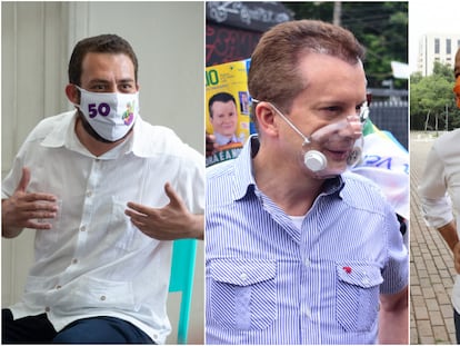 Guilherme Boulos, Celso Russomano e Márcio França, candidatos a prefeitura de São Paulo.