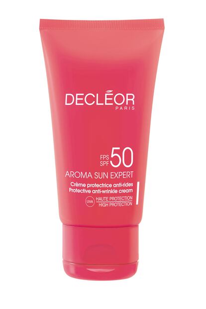 Crema protectora solar antiarrugas con SPF50 de Décleor. Su precio es de 32 euros.