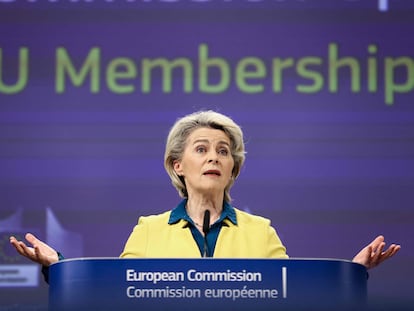 La presidenta de la Comisión Europea, Ursula von der Leyen, este viernes en Bruselas.