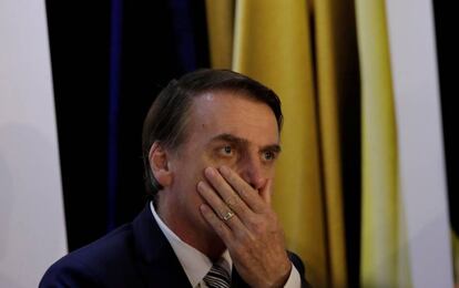 Bolsonaro em cerimônia em 19 de fevereiro.