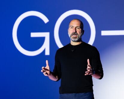 Dara Khosrowshahi, consejero delegado de Uber, durante la presentación este miércoles en Nueva York.