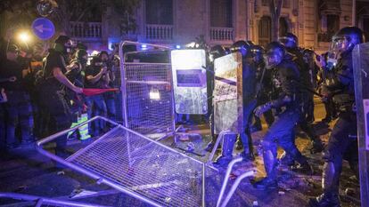 Disturbios de la noche del martes en Barcelona.