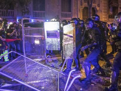 Disturbios de la noche del martes en Barcelona. 